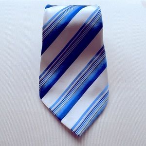 Blue White Striped Neck Tie Geoffrey Beane